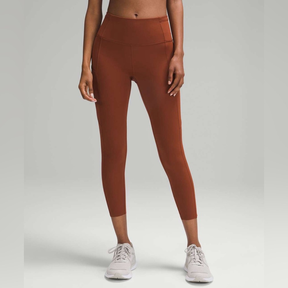 Lululemon Fast and Free High-Rise Crop 23" Dark Terracotta Size 4